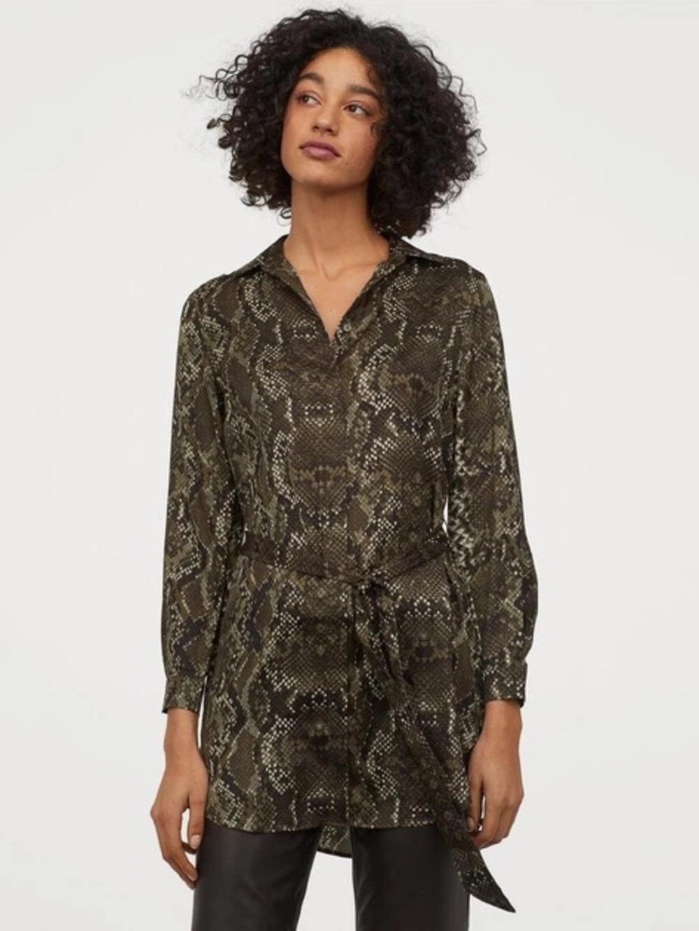 NWOT H&M Snake Print Tie Blouse